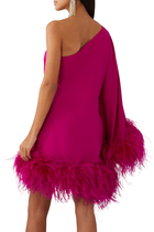Piccolo Ubud Feather-Embellished Mini Dress